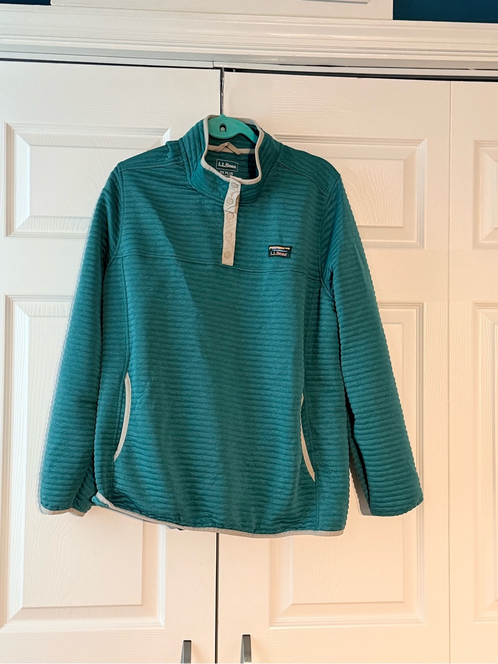 L.L.Bean Women's 2X Plus Teal Crew Pullover